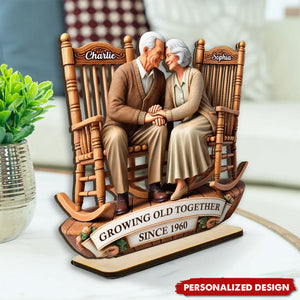 Growing Old Together- Personalized Standing Wooden Plaque-Gift For Couple