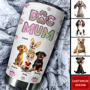 Dog Mom Lovely Chibi- Personalized Tumbler - Gift For Dog Lovers