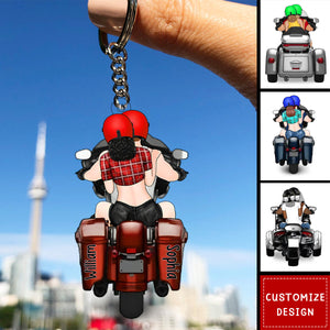 Personalized Motorcycle Lovers For Couples Acrylic Keychain-Gift For Motorcycle Lovers