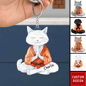 Check Ya Energy-Personalized Cat Acrylic Keychain