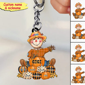 Fall Seasons, Pumpkin Grandma- Mom Personalized Acrylic Keychain