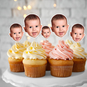 Personalized Face Cupcake Toppers - Party Cupcake Toppers