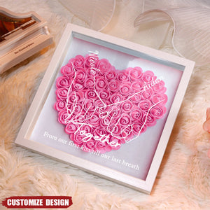 I Love You Forever & Always - Personalized Couple Flower Shadow Box