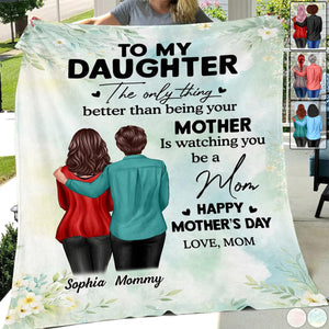 To My Daughter From Mom Happy Mother's Day Personalized Fleece Blanket-Mother's Day Gift For Daughter