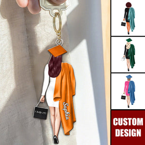 Personalized Graduation Girl Keychain