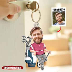 Personalized Photo Golf Acrylic Keychain