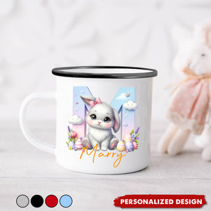 Cute Easter Bunny-Personalized Enamel Mug-Gift for Kids