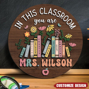 Personalized Teacher Door Hanger - Gift For Teacher