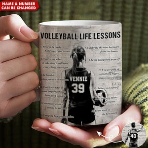 Personalized Volleyball Life Lessons Mug - Great Gift For Volleyball Lovers