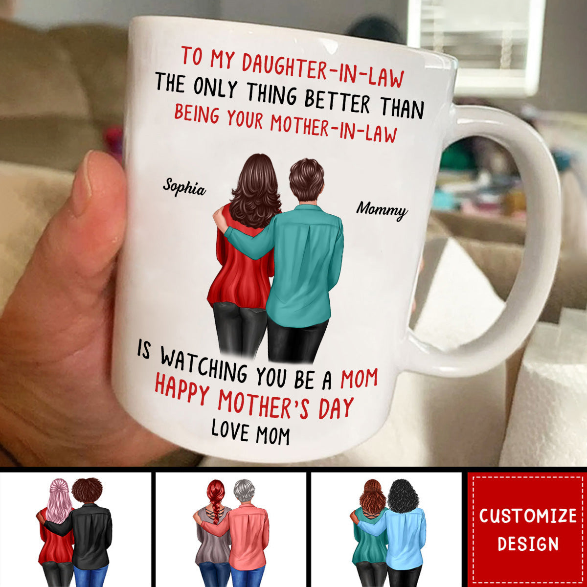 To My Daughter-In-Law Personalized Mug - Mother's Day Gift For Daughter-In-Law