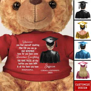 Personalized Gift For Graduates Just Remember How Far You Have Come Teddy Bear With Shirt