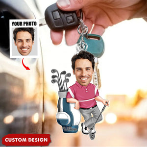 Personalized Photo Golf Acrylic Keychain