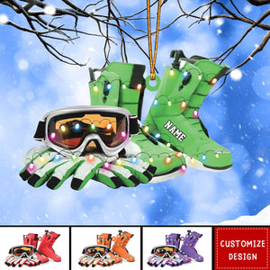 2024 New Release Personalized Skiing Acrylic Christmas Ornament Gift For Skiing Lovers