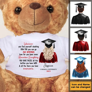 Personalized Gift For Graduates Just Remember How Far You Have Come Teddy Bear With Shirt