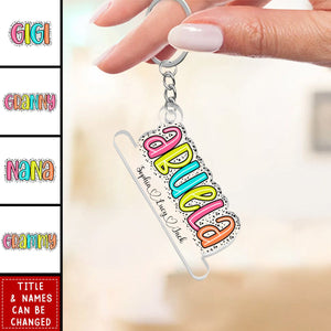 Gift For Grandma With Kids Name - Personalized Acrylic Keychain