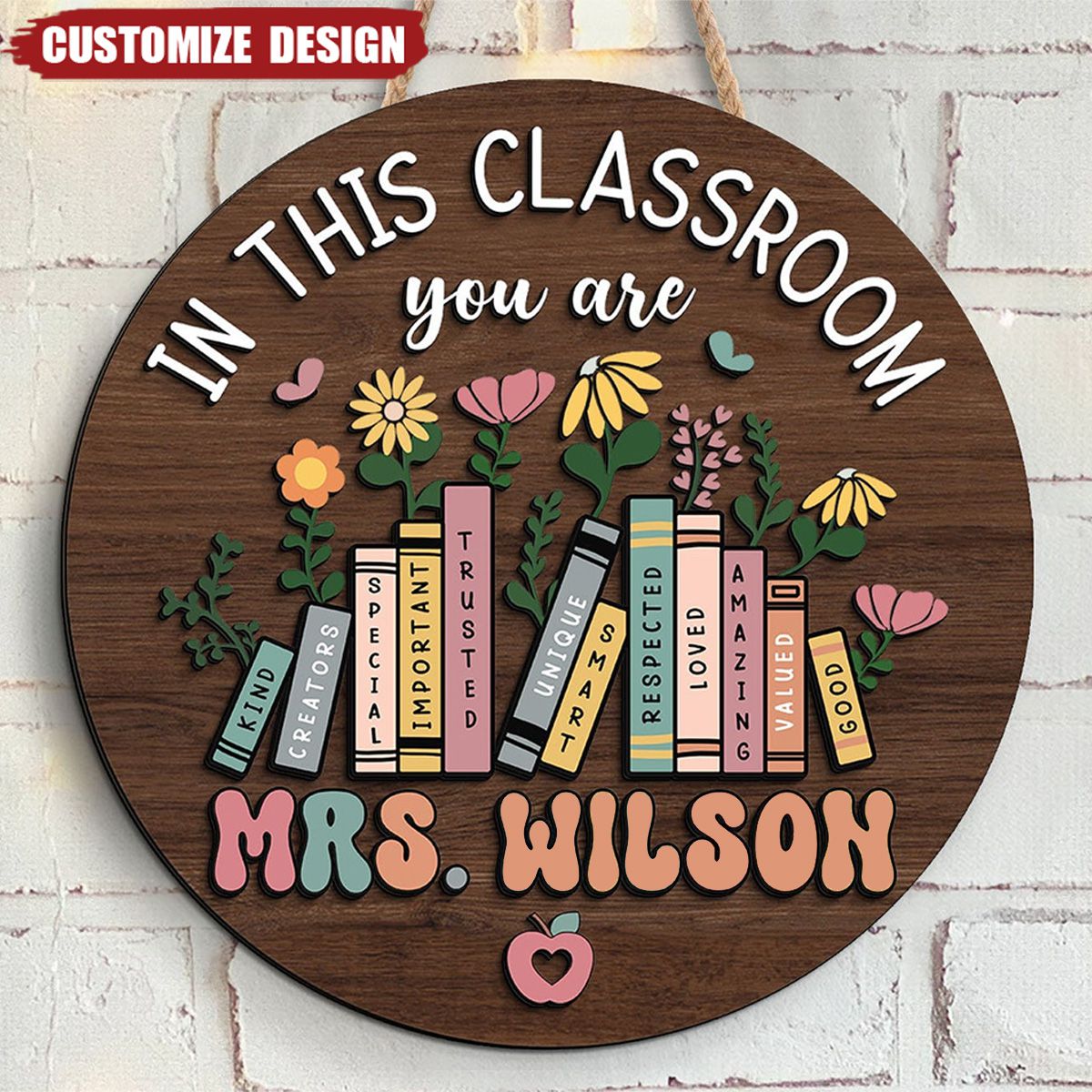 Personalized Teacher Door Hanger - Gift For Teacher