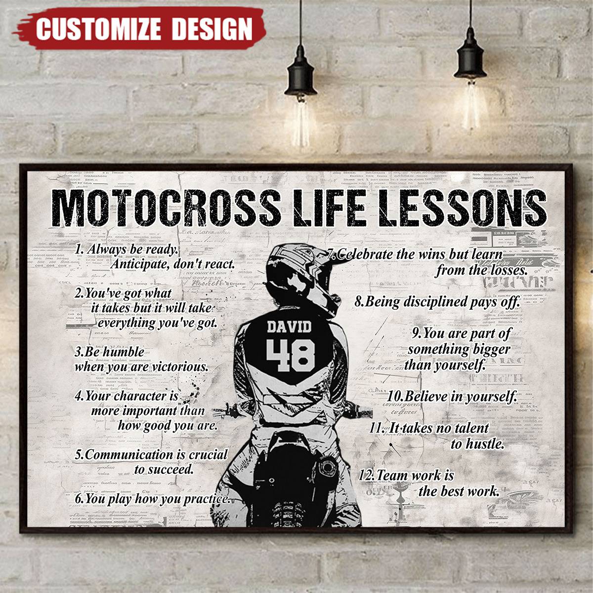 Personalized Motocross Life Lessons Poster