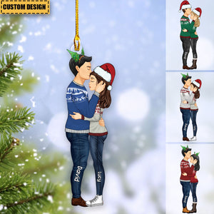 Personalized Hugging Couple Christmas Ornament - Gift For Couples