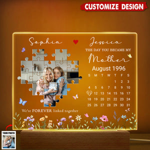 Custom Photo Calendar The Day You Became My Mother - Personalized 3D Led Light Wooden Base