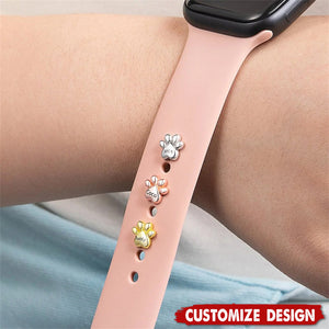 Personalised 3D Bubble Paw Print Watch Band Stud - Gift For Dog Cat Lovers