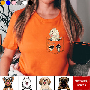 Personalized Faux Pocket Dog And Enter Dog Name T-shirt