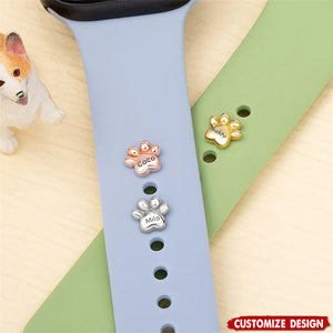 Personalised 3D Bubble Paw Print Watch Band Stud - Gift For Dog Cat Lovers