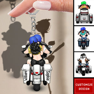 Personalized Motorcycle Lovers For Couples Acrylic Keychain-Gift For Motorcycle Lovers