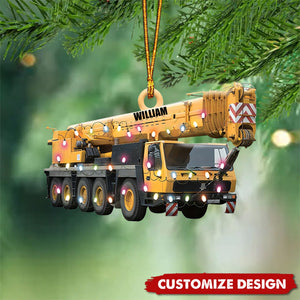 Personalized Crane Vehicles Ornament, Heavy Equipment Operator Ornament 2024 New Release