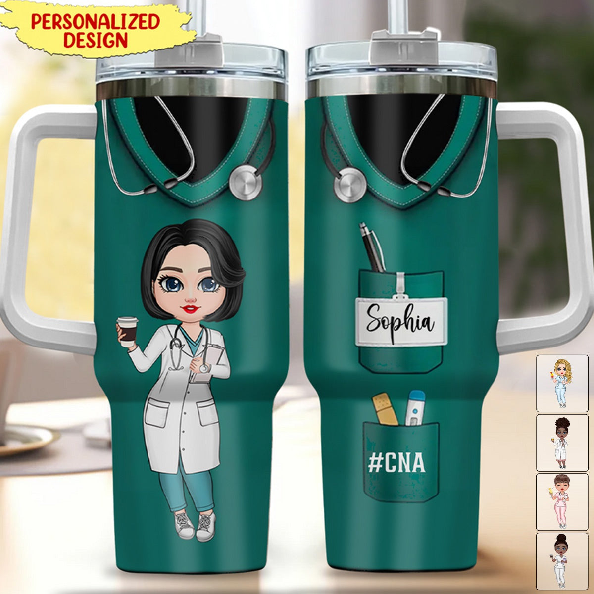 Nurse Life Pretty Doll Nurse Personalized 40oz Tumbler With Handle