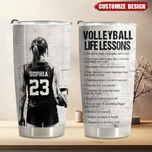 Personalized Volleyball Life Lessons Tumbler - Gift For Volleyball Lovers