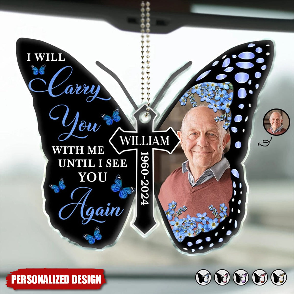 I Will Carry You With Me Memorial - Personalized Car Acrylic Ornament