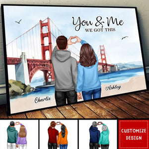 Personalized Couple Bridge Landscape Poster, Valentine's Day Gift, Anniversary Gift for Couples