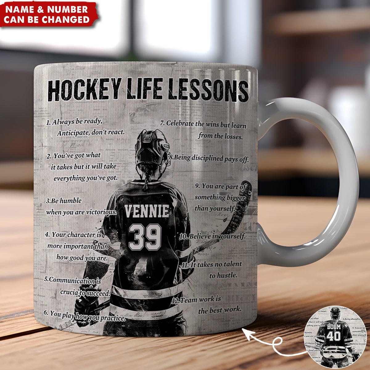 Personalized Hockey Life Lessons Mug - Great Gift For Hockey Lovers