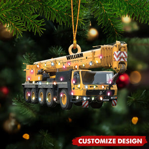 Personalized Crane Vehicles Ornament, Heavy Equipment Operator Ornament 2024 New Release