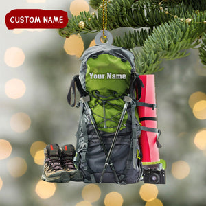 Personalized Hiking Bag Christmas Ornament ,Camping Lover Gift, Hiking Lover Ornament 2024, Keepsake Gift For Camper, Hiking Decor Gift.