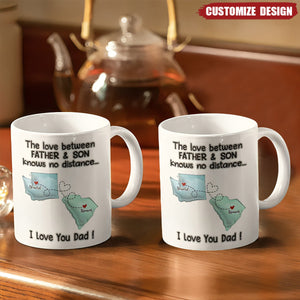 The Love Between Father & Daughter Knows No Distance - 3D Inflated Effect Printed Mug, Personalized White Edge-to-Edge Mug