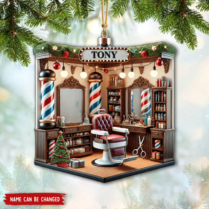 Personalized Barber Shop Christmas Ornament - 2024 New Release