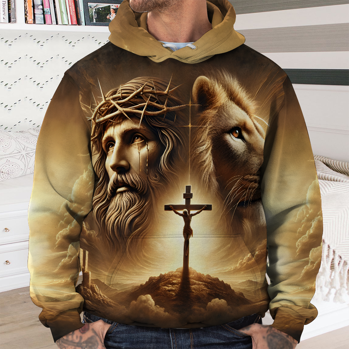 Jesus And Lion-Gifts For Christian Hoodie