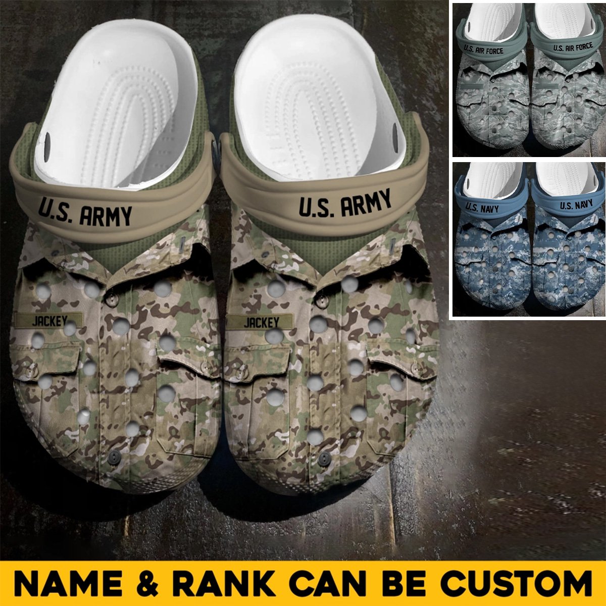 Personalized Us Veteran/soldier Name Clog slipper Shoes