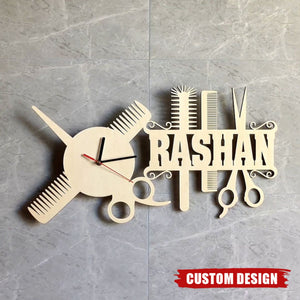 Personalized Hairdresser Clock, Gift For Barber, Hairdresser