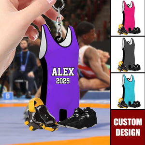 Personalized Wrestling Keychain-Gift For Wrestlers