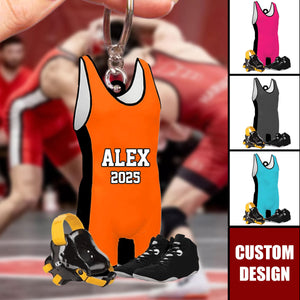 Personalized Wrestling Keychain-Gift For Wrestlers