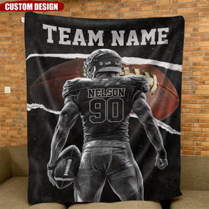 Personalized American Football Boy Blanket, Gift For American Football Lovers,Players