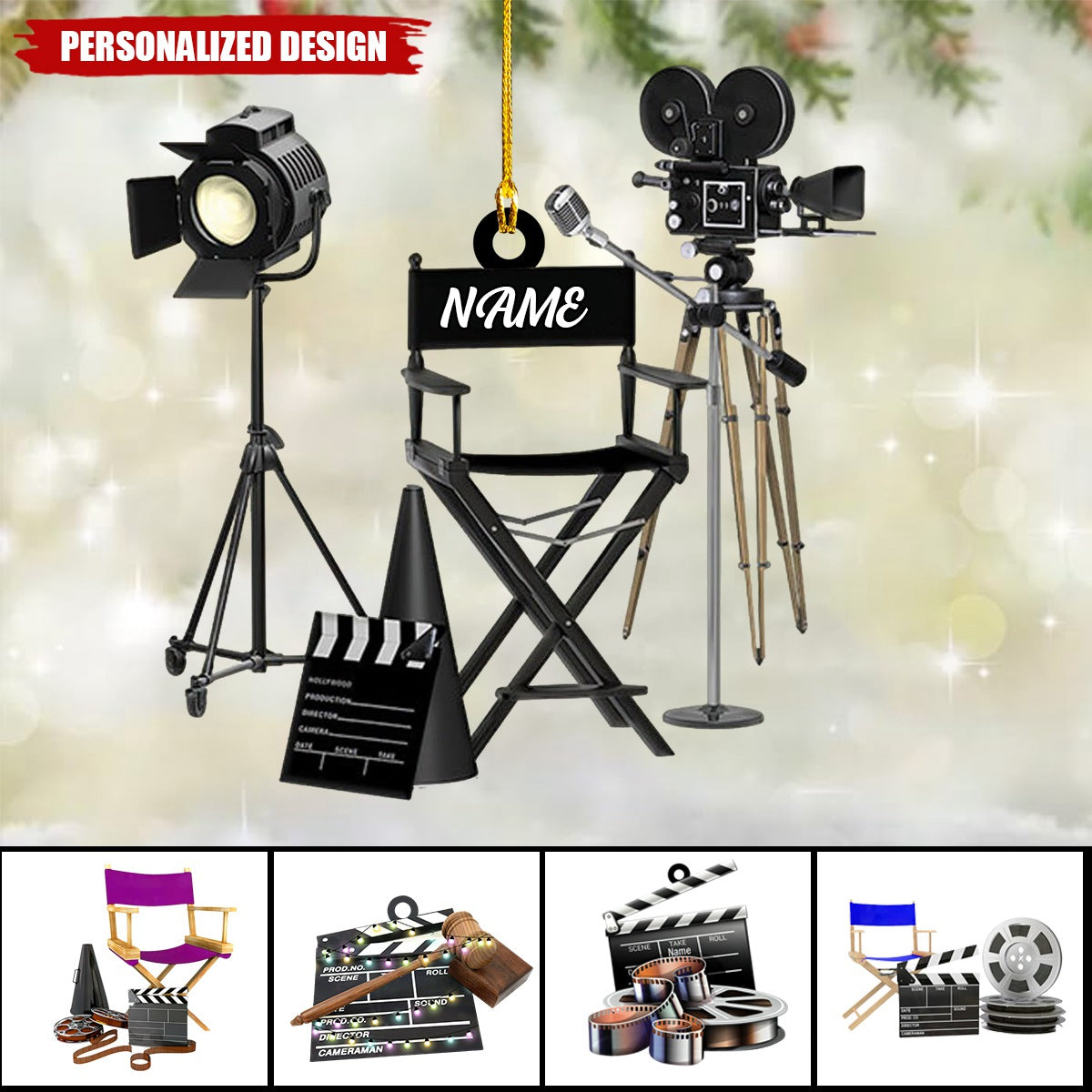 Personalized Film Clapboard Ornament-Gifts For Director,actor,Movie Lovers-2024 New Release