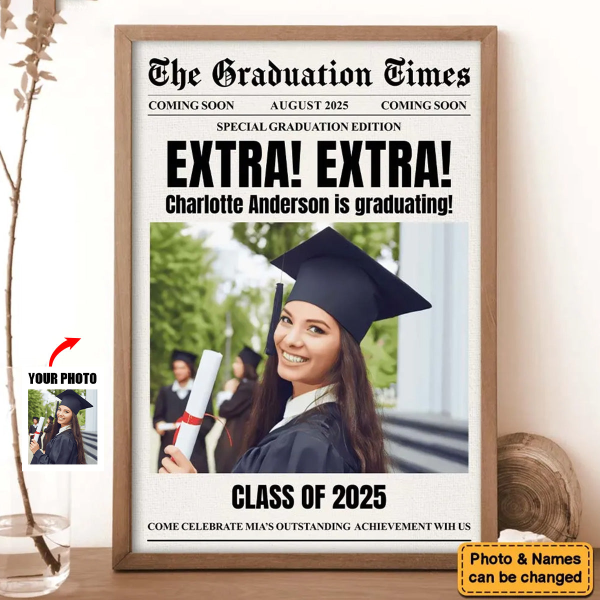 Personalized Poster Newspaper Graduation,Senior Graduation