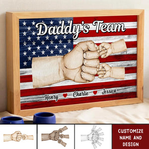 Nation Flag Daddy‘s Team Fist Bump Gift For Dad Personalized Horizontal Poster