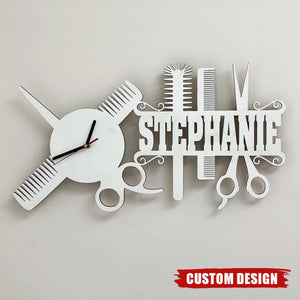 Personalized Hairdresser Clock, Gift For Barber, Hairdresser