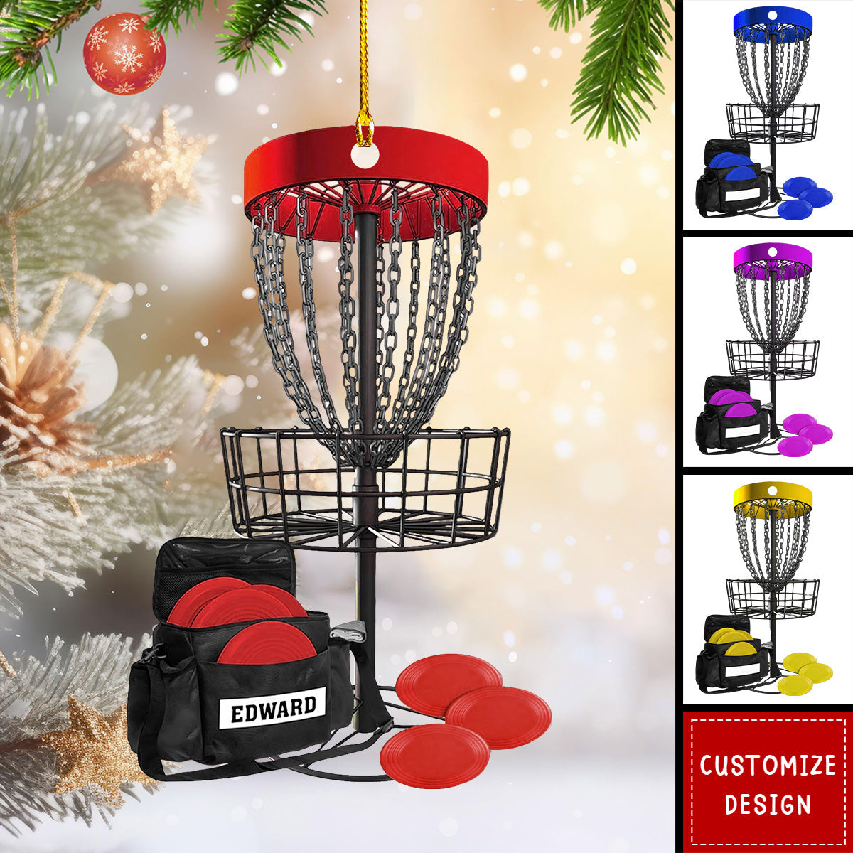 Personalized Disc Golf Christmas Ornament Gift for Disc Golf Lover - 2024 New Release