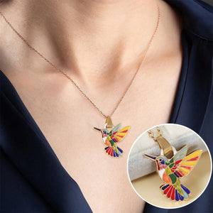 Handmade Hummingbird Charm Necklace - Sparkling Gift for Birdwatchers & Nature Lovers