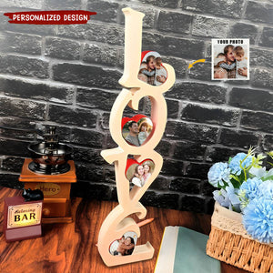 Personalized Love photo wooden decoration - Gift For Couple, Family